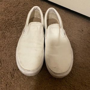 White platform slip-on Vans